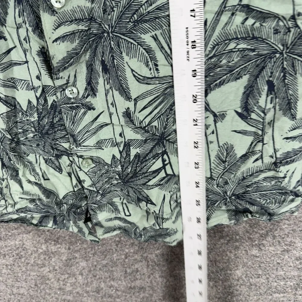 Molokai Shirt Men M Medium Gray Floral Button Up Collared Short Sleeve Rayon